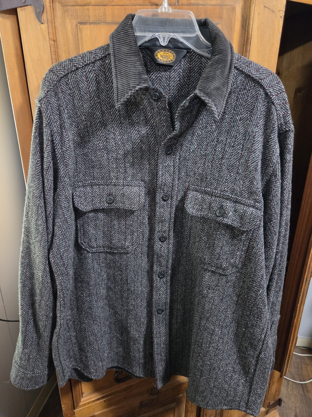 Woolrich Vintage Classic Men's Herringbone Jacket in Charcoal Gray